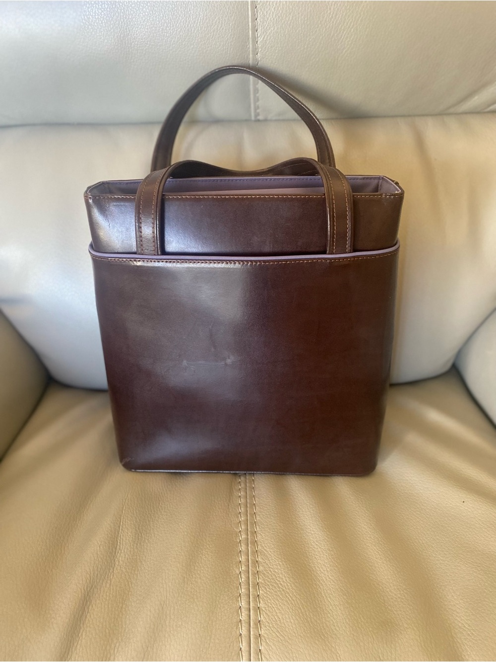 Vintage Longchamp Brown Leather Structured Tote - Picture 2 of 14
